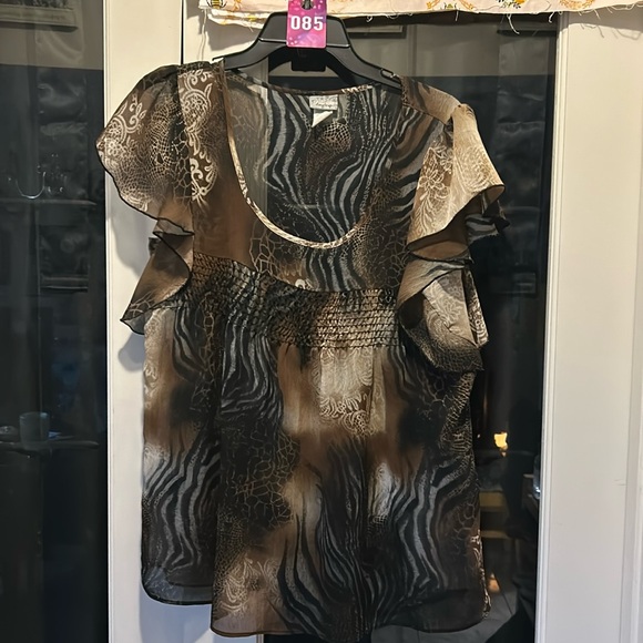 Animal print Sheer Blouse #085 - Picture 1 of 3